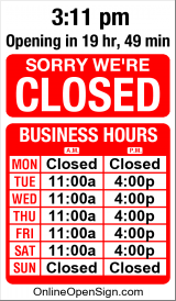 Business Hours on Online Open Sign